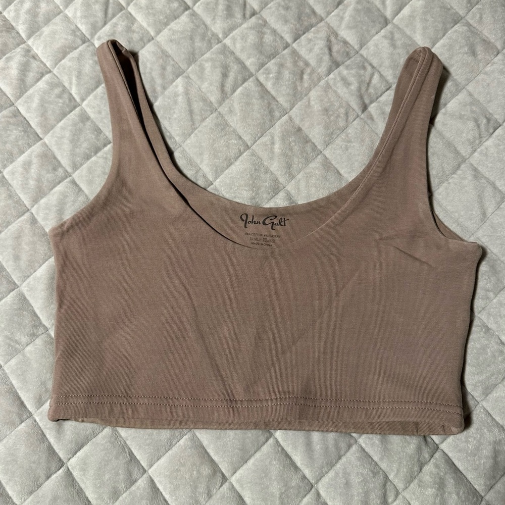 John Gaft Pink/Tan Crop Top